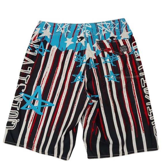 Quiksilver Swimming Shorts Drawstring Pocket High Rise Multicolor Mens Size 30 - Picture 2 of 8